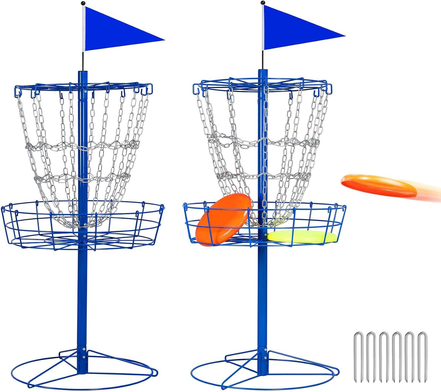 Yaheetech 2-Pack Portable Disc Golf Targets - Sturdy Metal Design