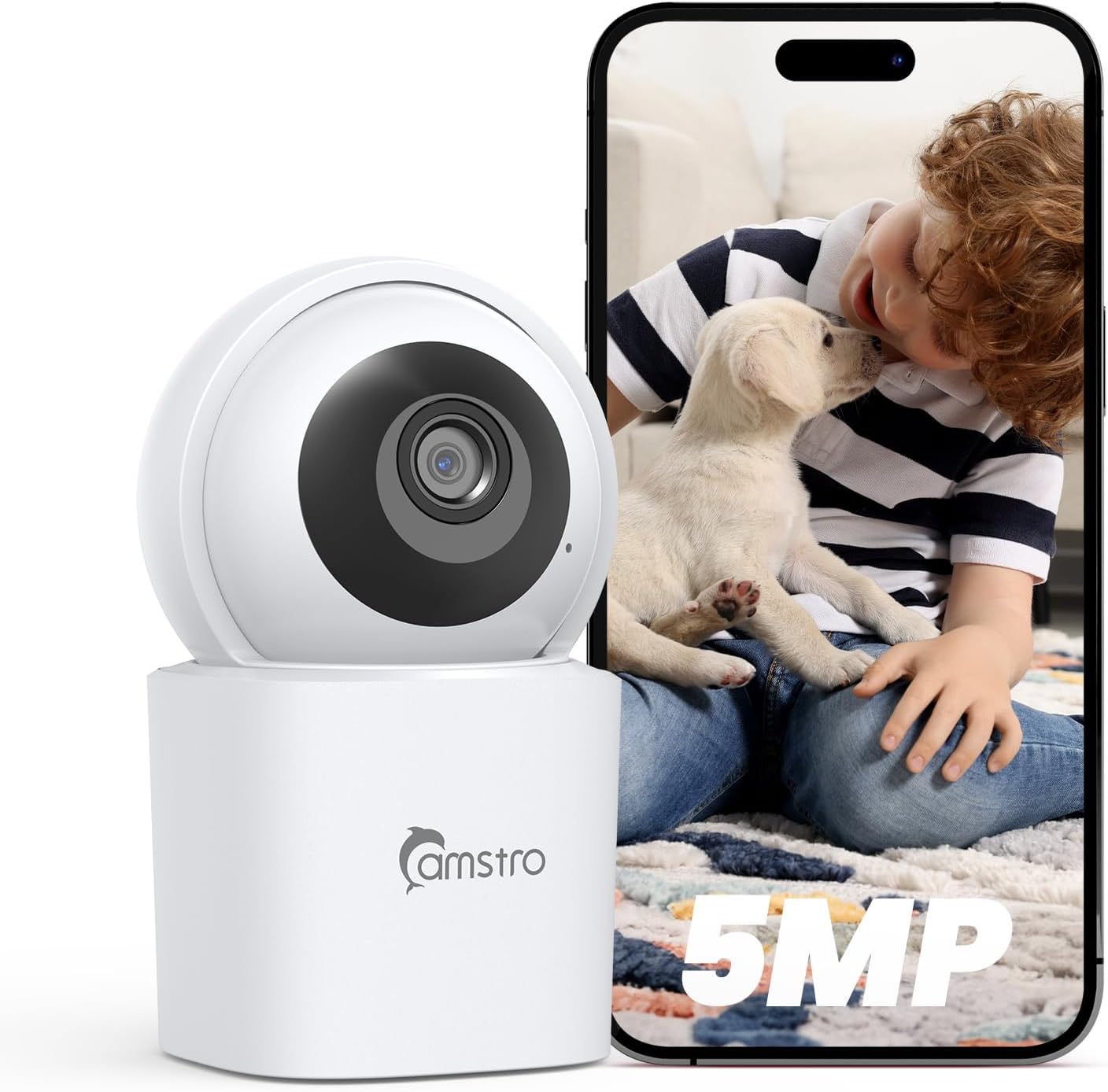 360 Security Cam: Pet/Baby Monitor, Night Vision, 2-Way Audio