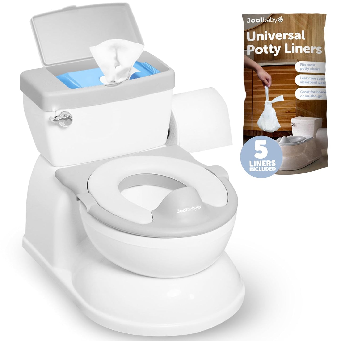Real Feel 2-in-1 Potty with Wipes Storage for Kids Comfort