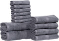 Hillfair 12 Piece 600 GSM Cotton Bath Towels Set for Luxury
