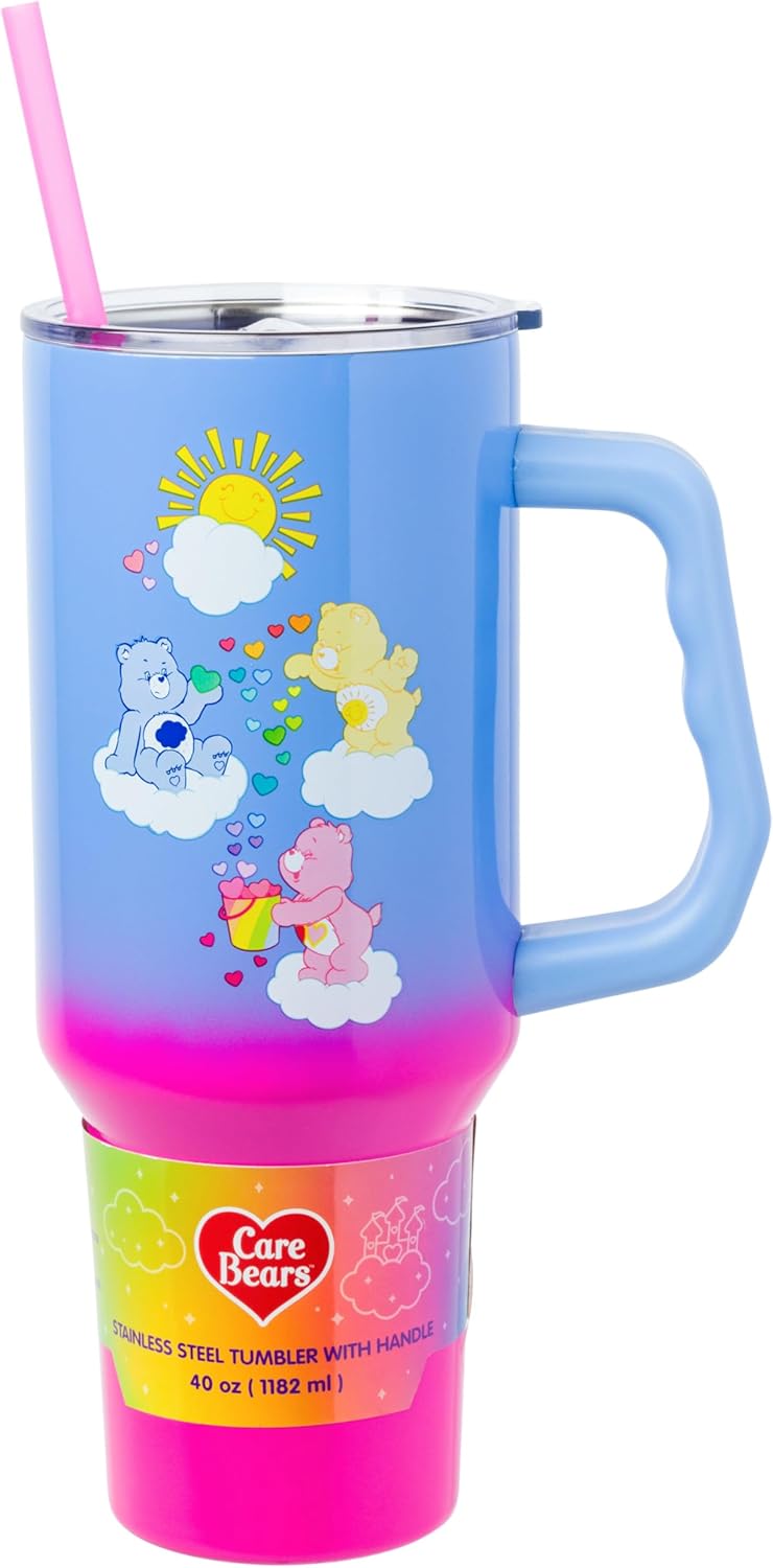 Care Bears Ombre Stainless Steel Travel Tumbler with Handle
