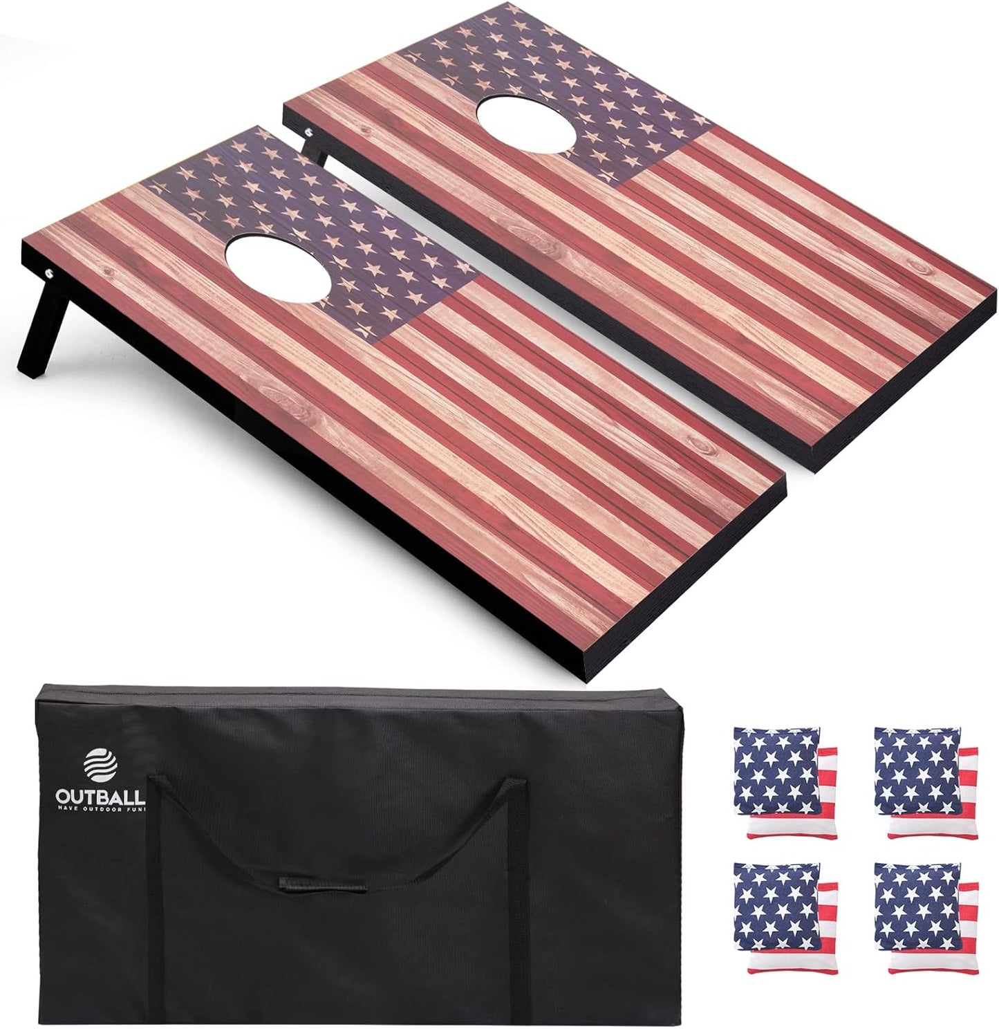 Regulation Size Cornhole Set with Carrying Bags and Bean Bags