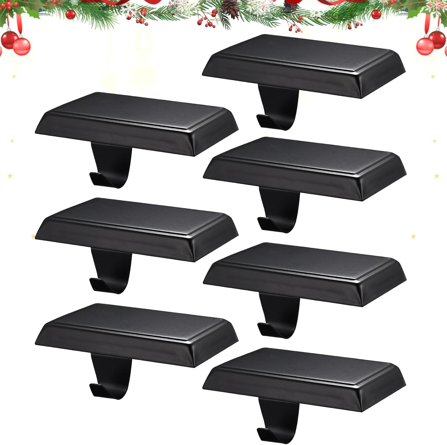 Christmas Stocking Holders for Mantle - 7PCS Weighted Hooks