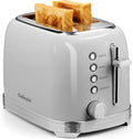 Toaster 2 Slice Retro Stainless Steel - Extra Wide Slots & 6 Shade