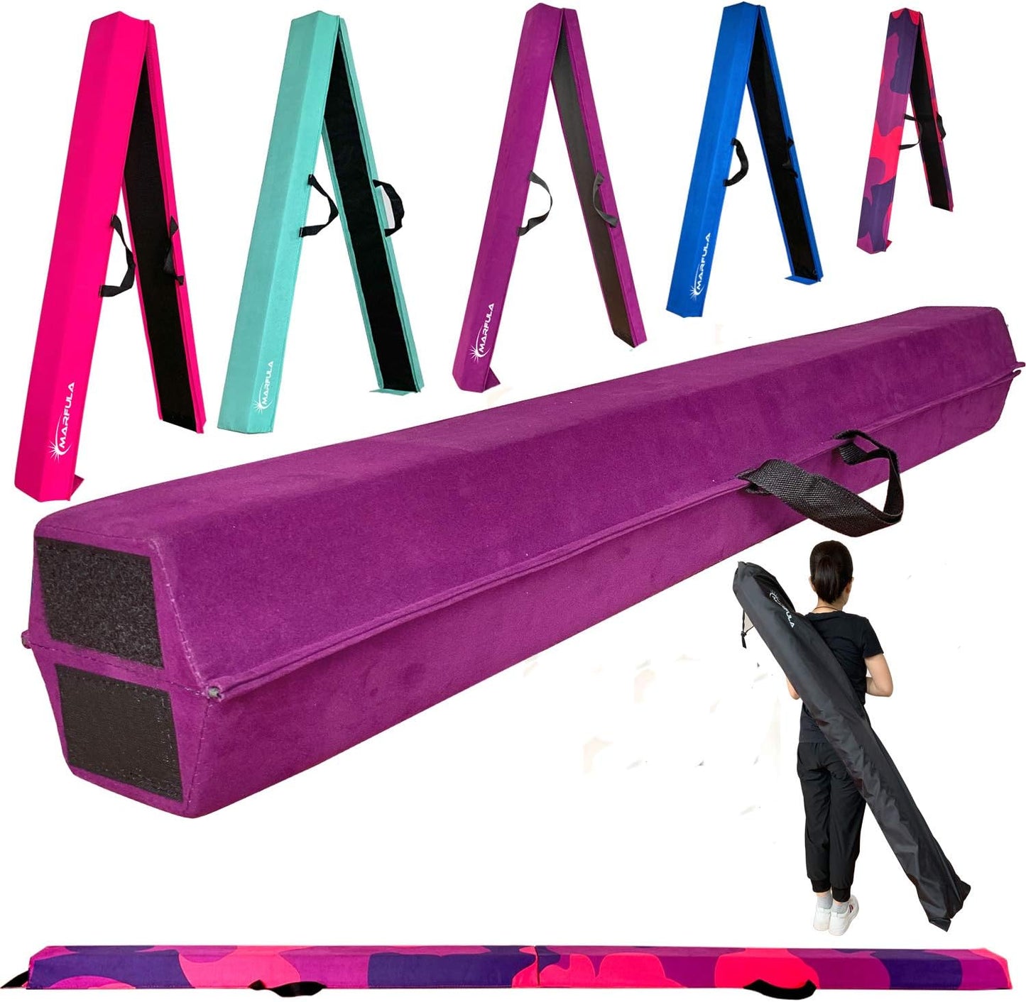 6 FT Folding Gymnastics Beam - Extra Firm Foam Balance Beam