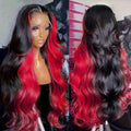 13x6 Black And Red 99J Burgundy Lace Front Wig - Natural Body Wave