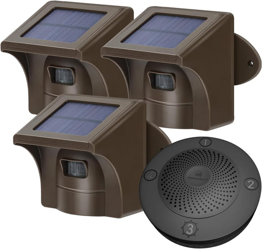 eMACROS Long Range Solar Wireless Driveway Alarm for Security