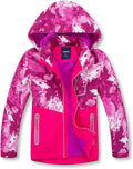 Kids Waterproof Hooded Fleece Rain Jacket - Lightweight, Windproof