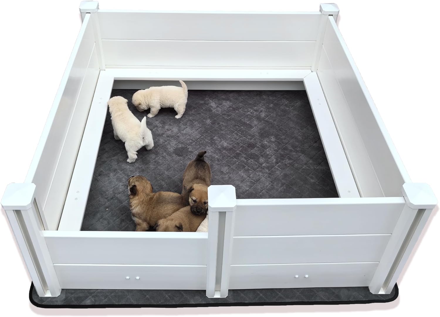 Whelping Box for Dogs with Pig Rails and Washable Pee Pad