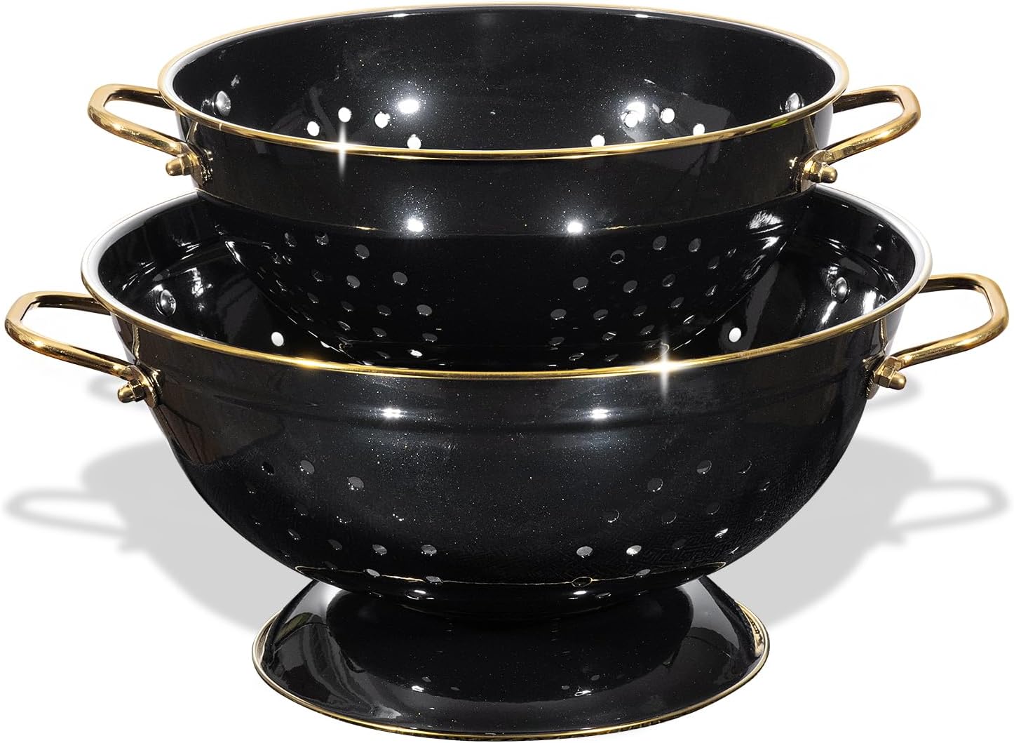 Metal Colander Set 2 Pack for Kitchen, 3.5 Quart Strainers