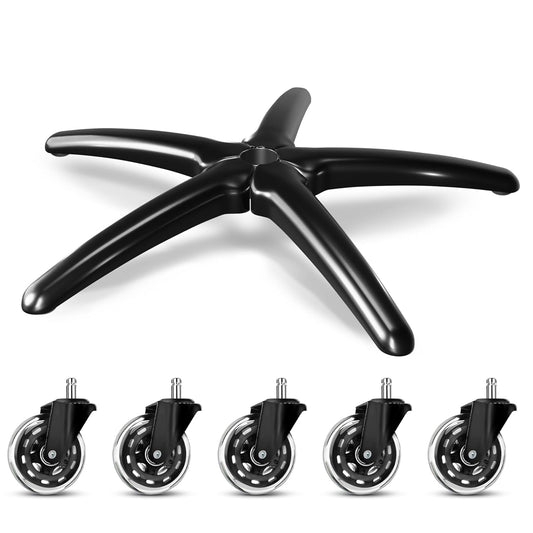 Upgrade Your Office Chair with Sytopia 28 Heavy Duty Base & Wheels - Smooth Rolling & Durable! Reach New Heights with 7.5 Total Height!