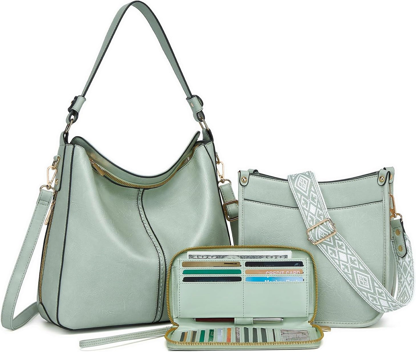 Purses for Women 3PCS Set: Stylish Leather Handbags & Wallet