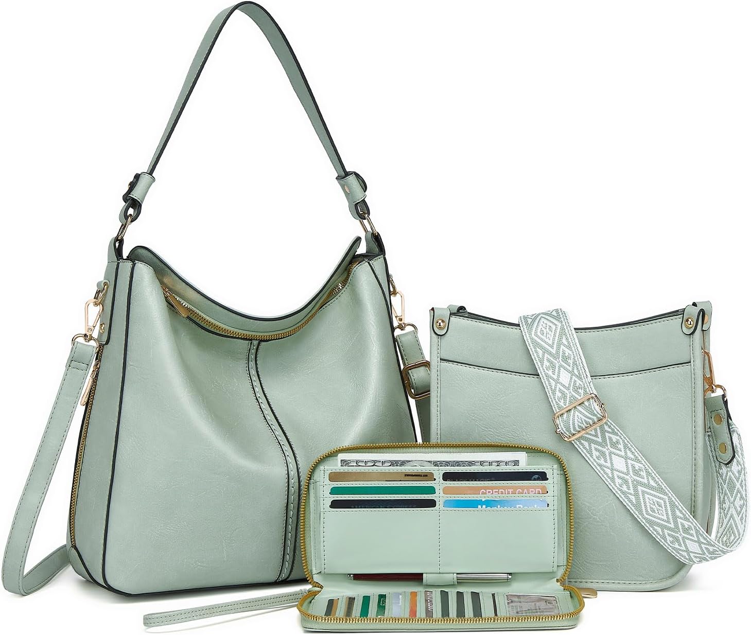 Purses for Women 3PCS Set: Stylish Leather Handbags & Wallet