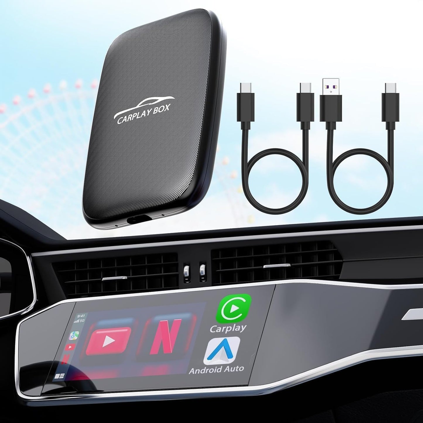 3-in-1 Wireless CarPlay and Android Auto Adapter for Cars