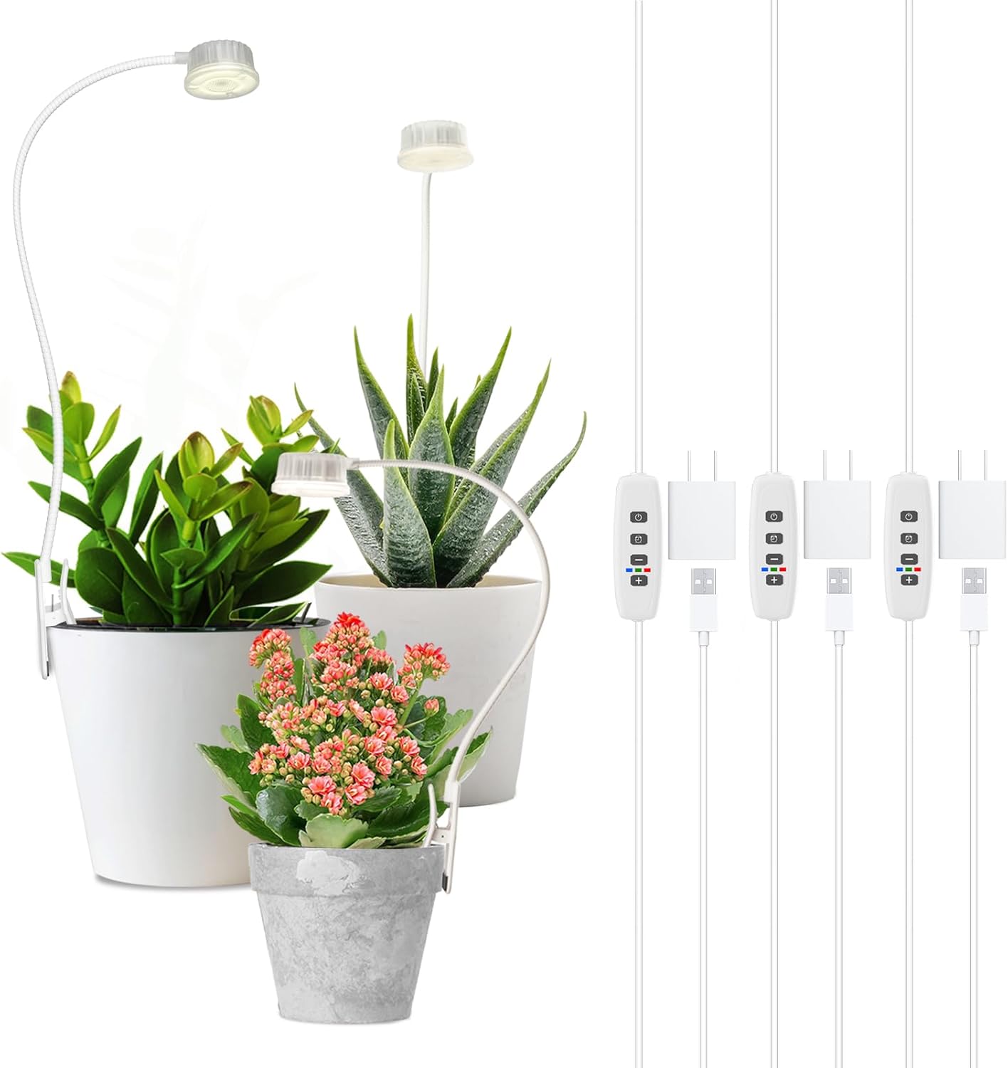 Small Grow Lights for Indoor Plants with Timer and Clip Design