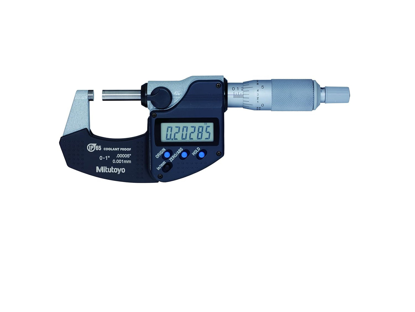 Mitutoyo Digital Micrometer 0-1in Range with Ratchet Stop