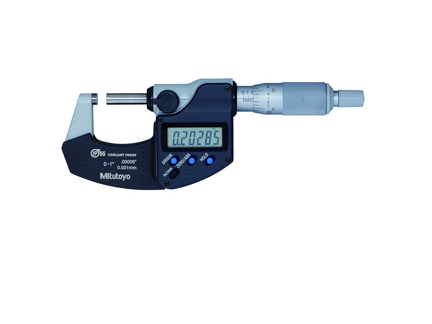Mitutoyo Digital Micrometer 0-1in Range with Ratchet Stop