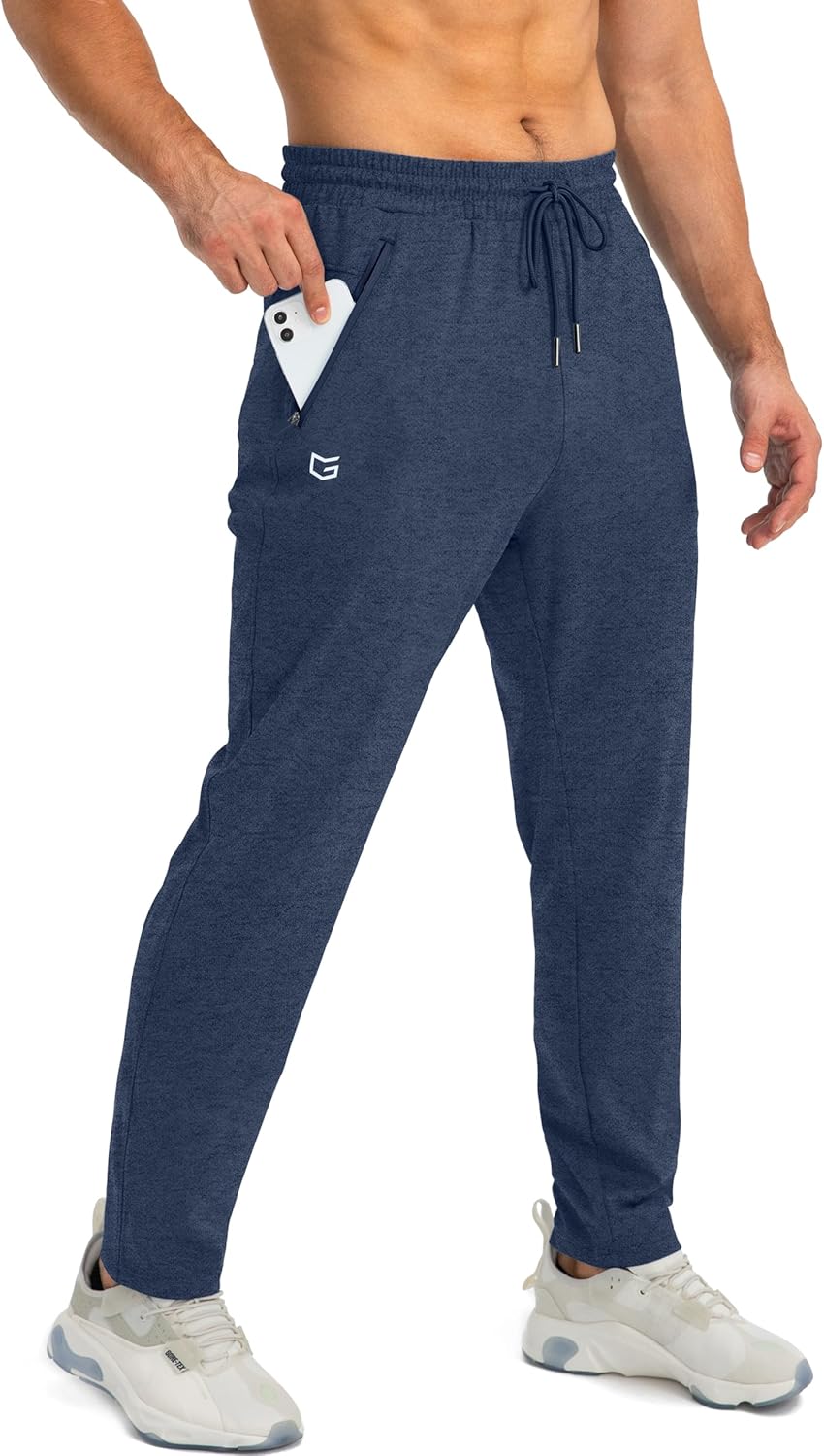 G Gradual Men's Tapered Joggers with Zipper Pockets for Workouts