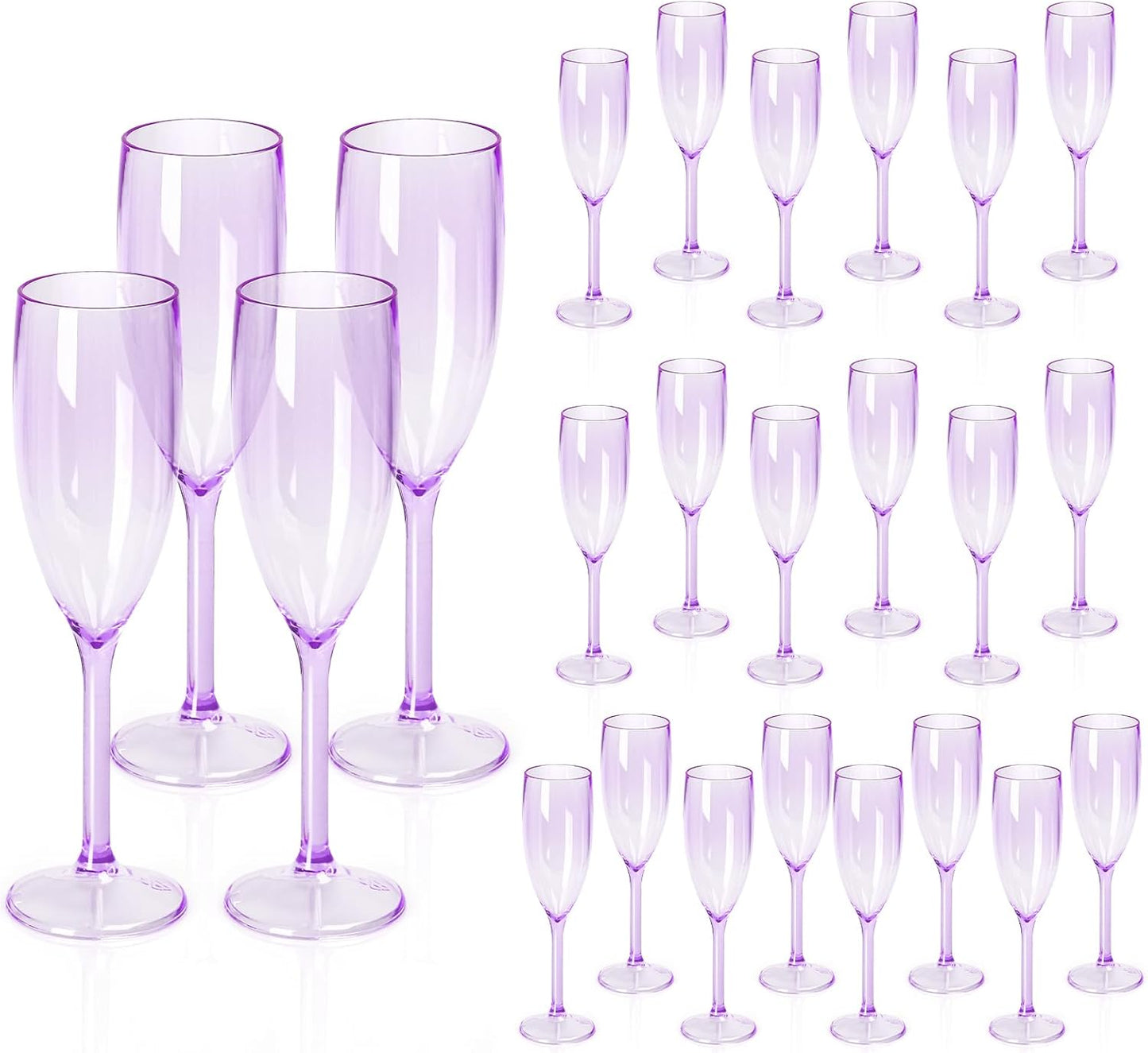 Elegant 24 Pcs Purple Champagne Flutes for Weddings and Parties