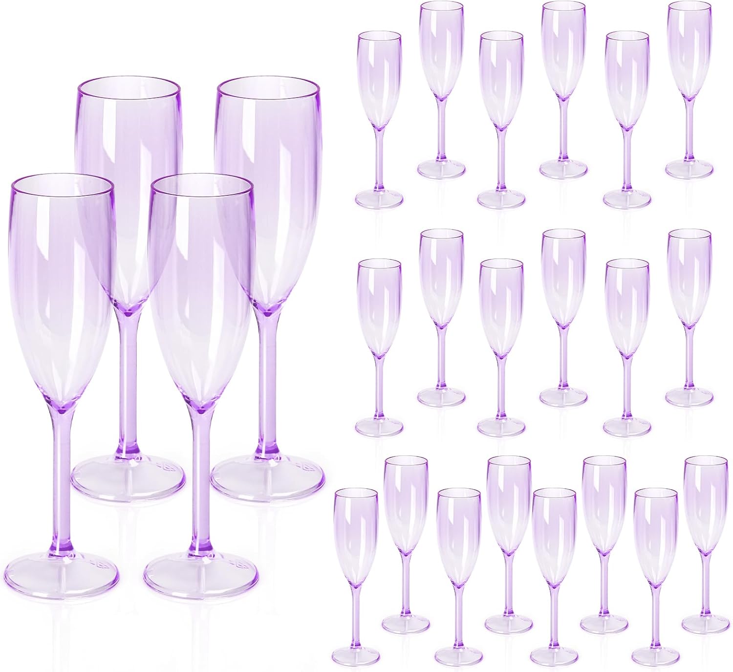 Elegant 24 Pcs Purple Champagne Flutes for Weddings and Parties