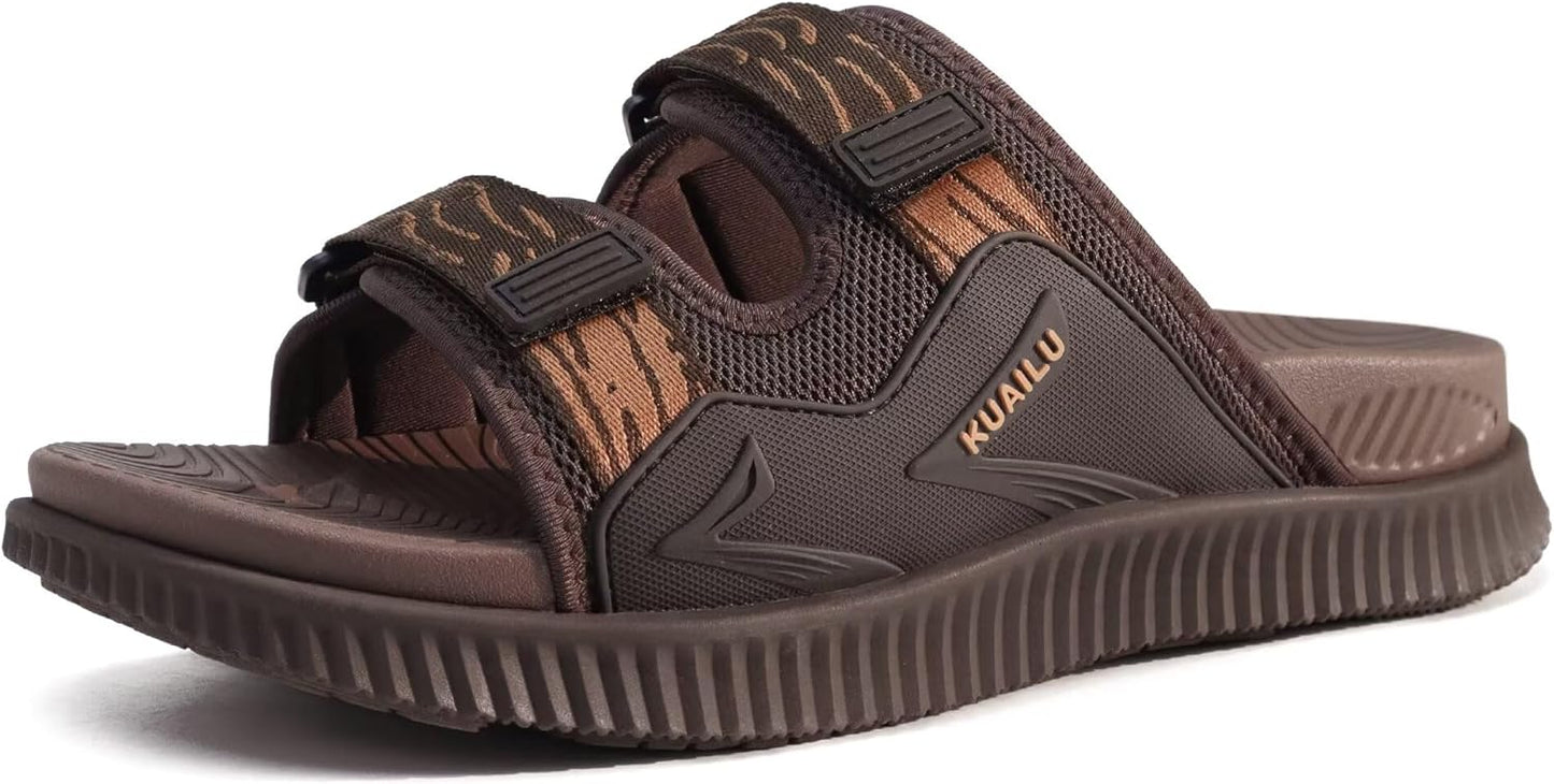 KuaiLu Mens Orthotic Sandals with Adjustable Straps for Comfort