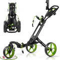 Ultimate Golf Push Cart: 360 Rotating Front Wheel & Quick Fold