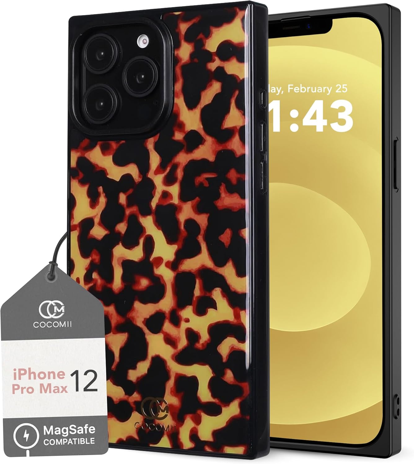 Rectangle Case for iPhone 12 Pro Max with Tortoiseshell Pattern