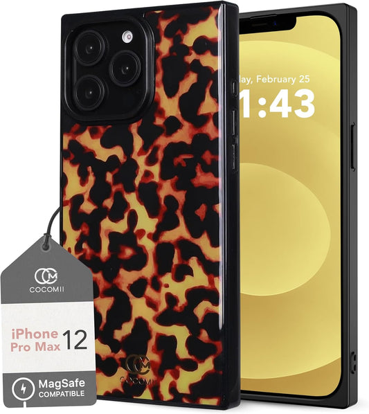 Rectangle Case for iPhone 12 Pro Max with Tortoiseshell Pattern