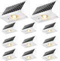 Solar Fence Lights Outdoor LED 12 Pack - Bright Dusk-to-Dawn Patio