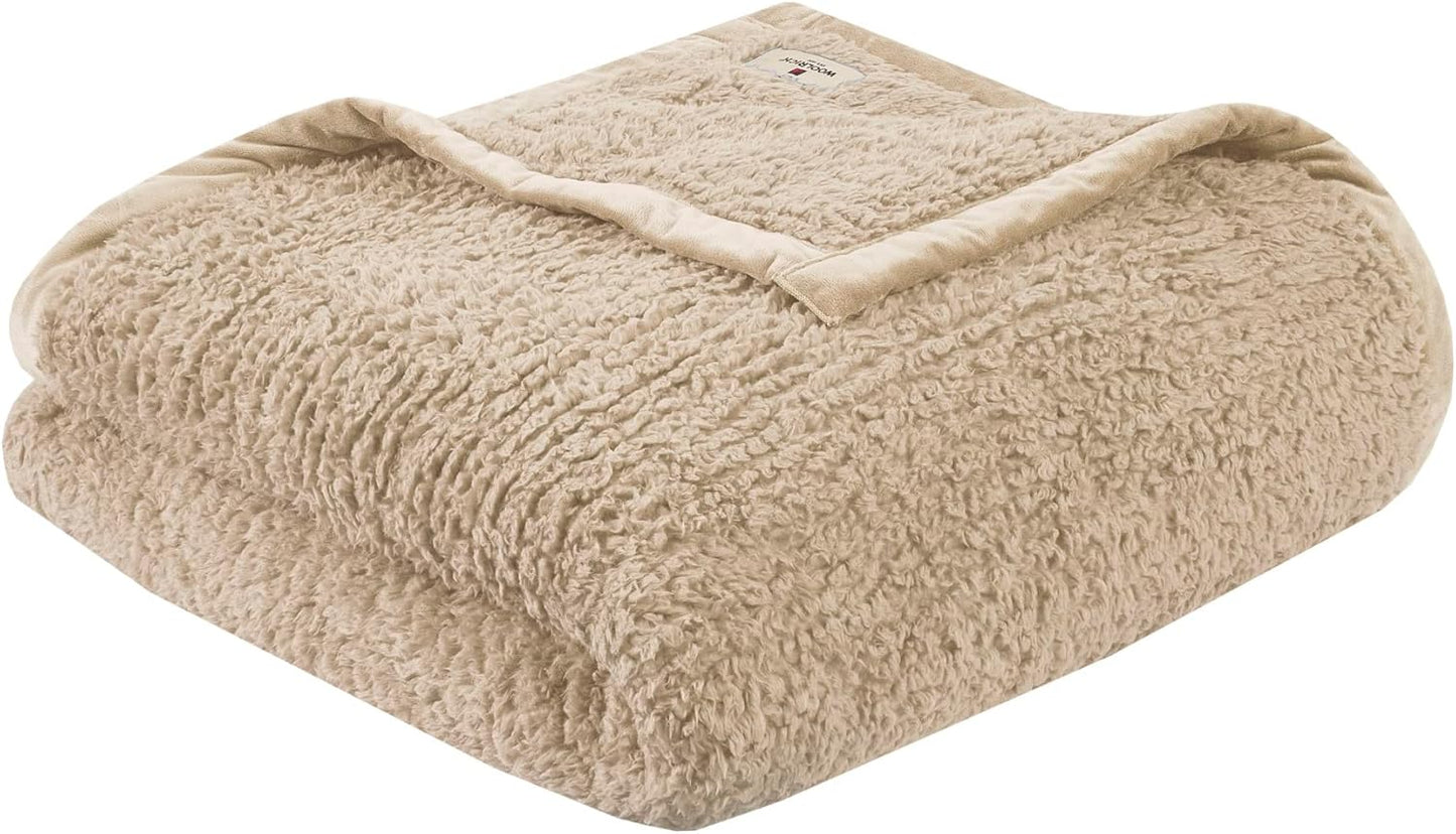 Woolrich Burlington Berber Blanket - Super Soft Cozy King Size