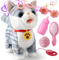 Gray Walking Cat Interactive Plush Toy for Kids - Talking, Singing