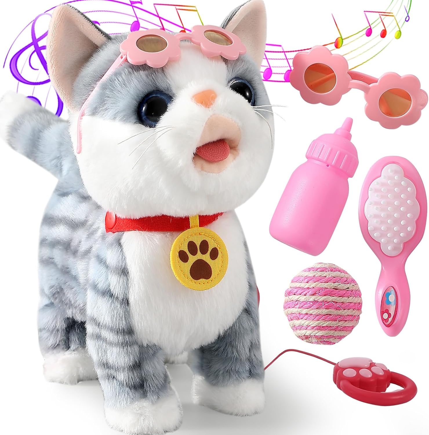 Interactive Walking Cat Toy - Repeat & Sing!