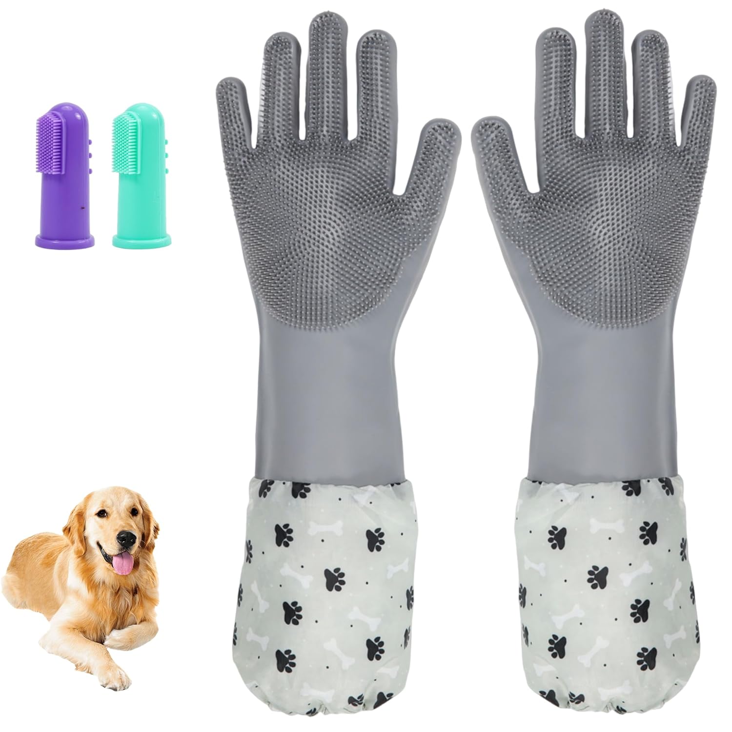 ROBATUN Pet Grooming Gloves - Comfortable Hair Removal