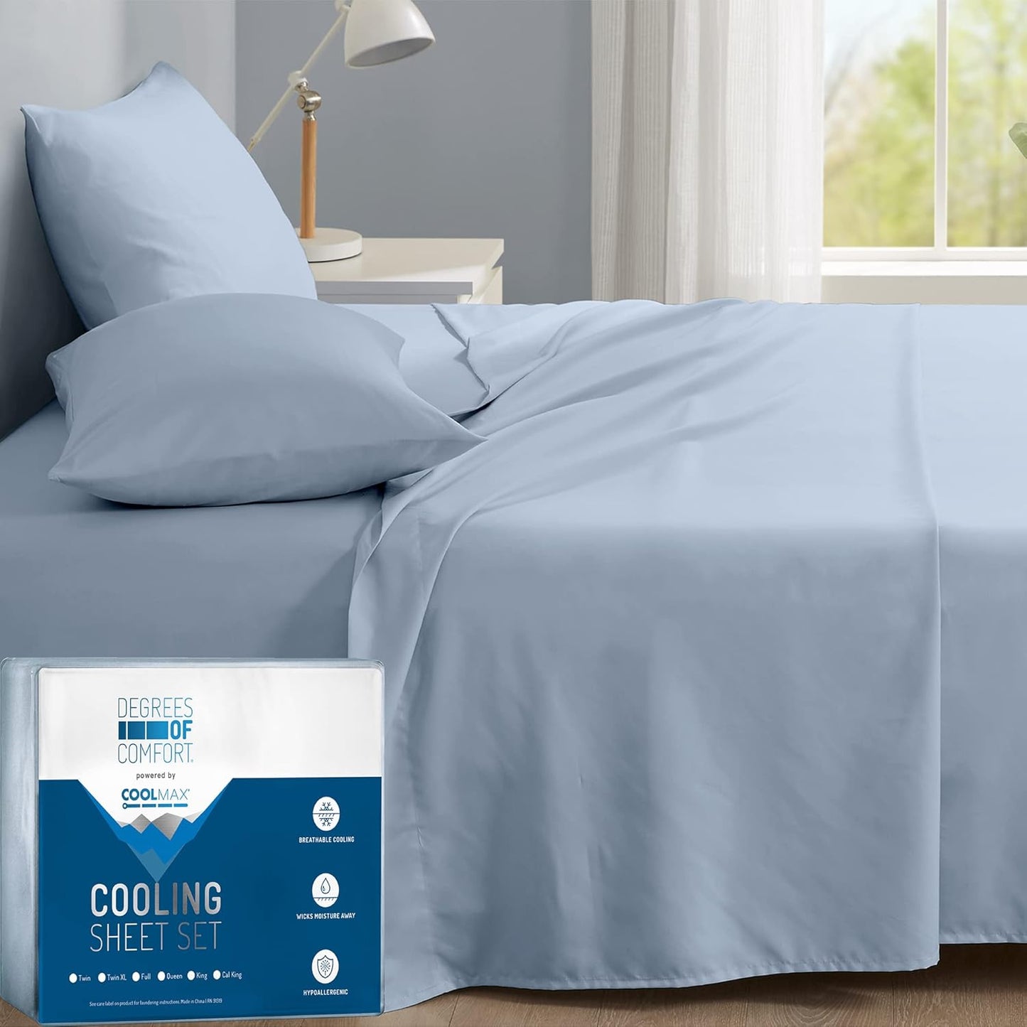 Degrees of Comfort Coolmax Cooling Sheets for Queen Size Beds