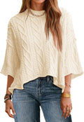 Saodimallsu Womens Cable Knit Cropped Sweater for Fall Fashion