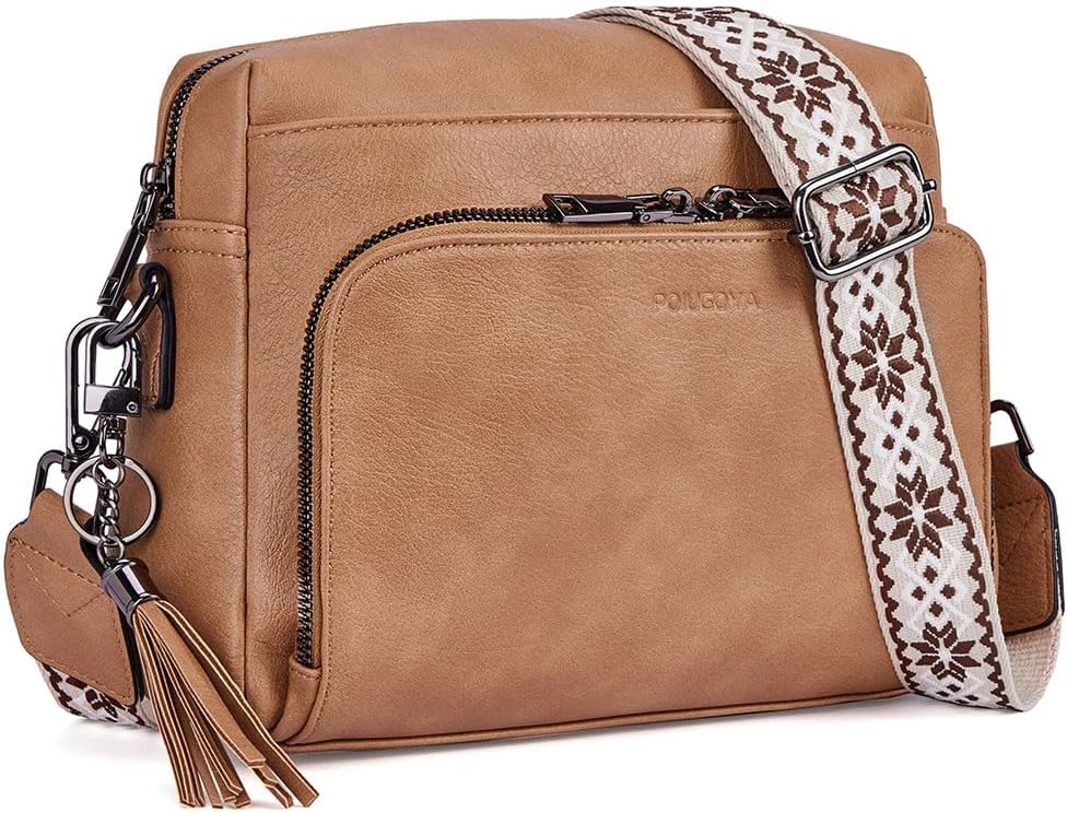 Trendy Vegan Leather Crossbody Purses for Women by POIUGOYA