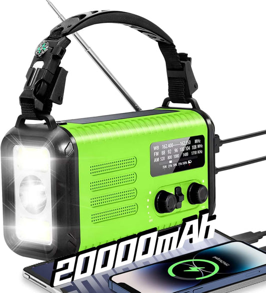 Emergency Crank Radio with 20000mAh Battery for Survival Needs