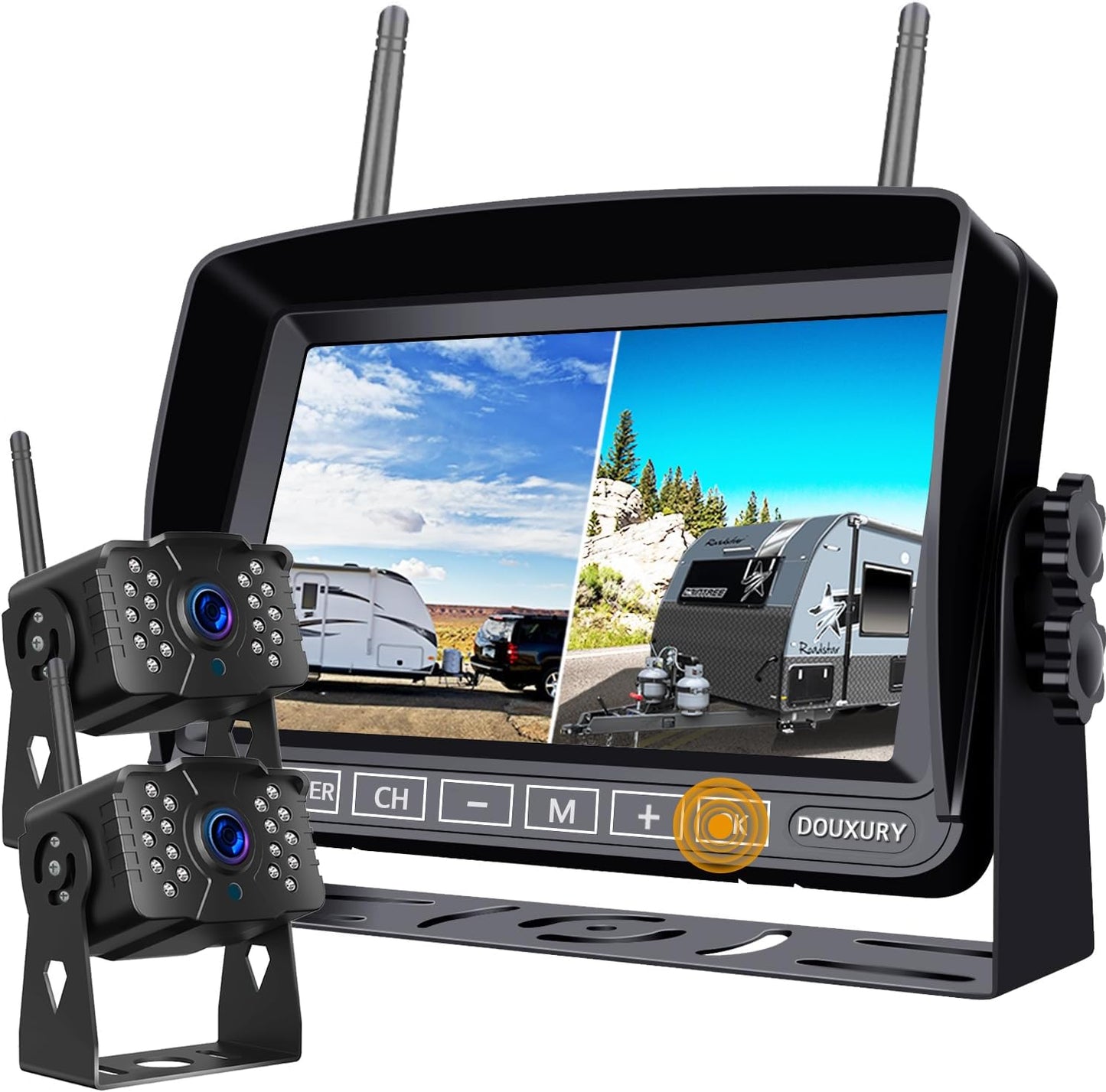 FHD 1080P Wireless Backup Camera System for RVs and Trucks