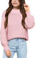 Imily Bela Girls Mock Neck Pullover Sweater - Cozy Knit Top