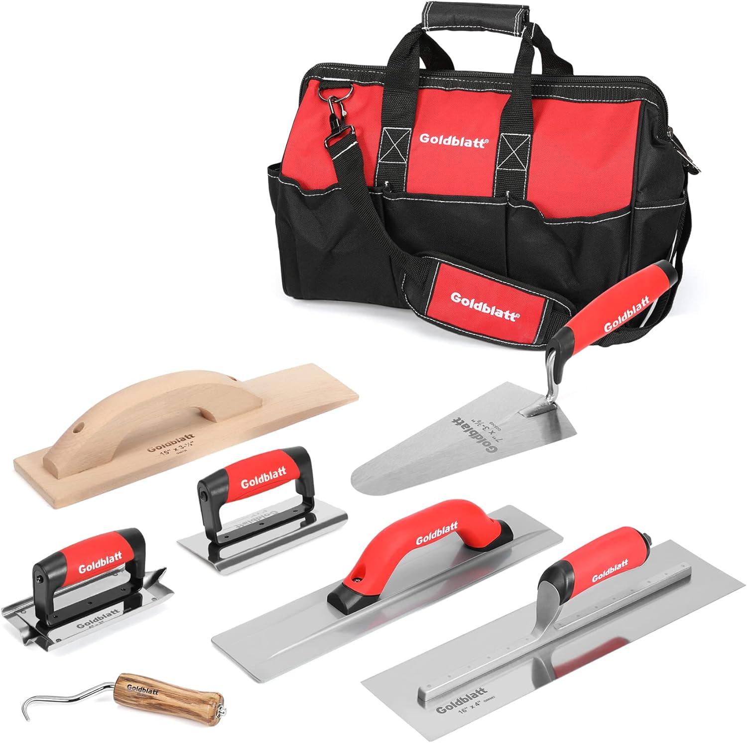 Goldblatt 8 Pieces Masonry Hand Tool Set for Concrete Work