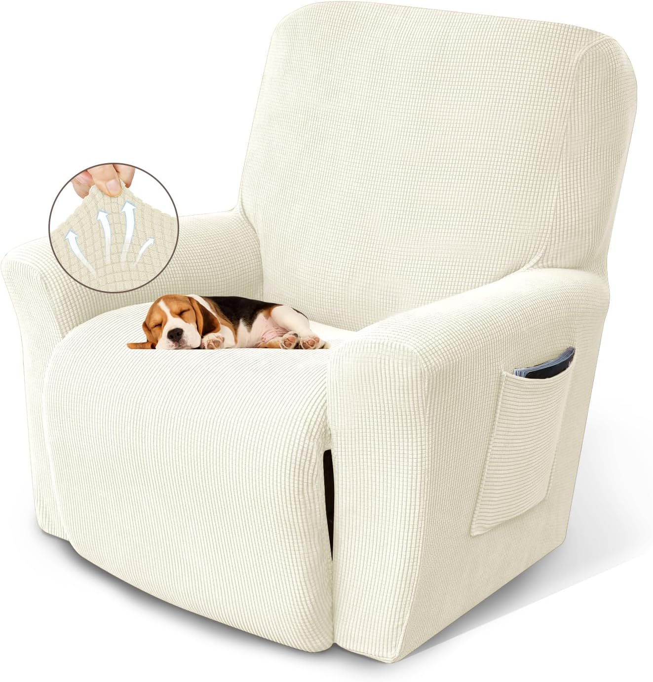 KEKUOU Recliner Chair Covers for Lazy Boy with Elastic Bottom