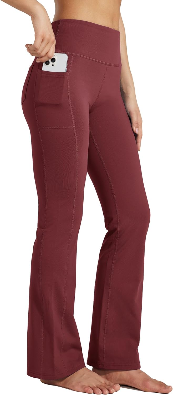 Willit Women's Fleece Lined Yoga Bootcut Pants for Winter