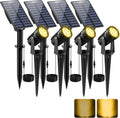 Solar Spot Lights Outdoor 4 Pack - Warm White Landscape Spotlights