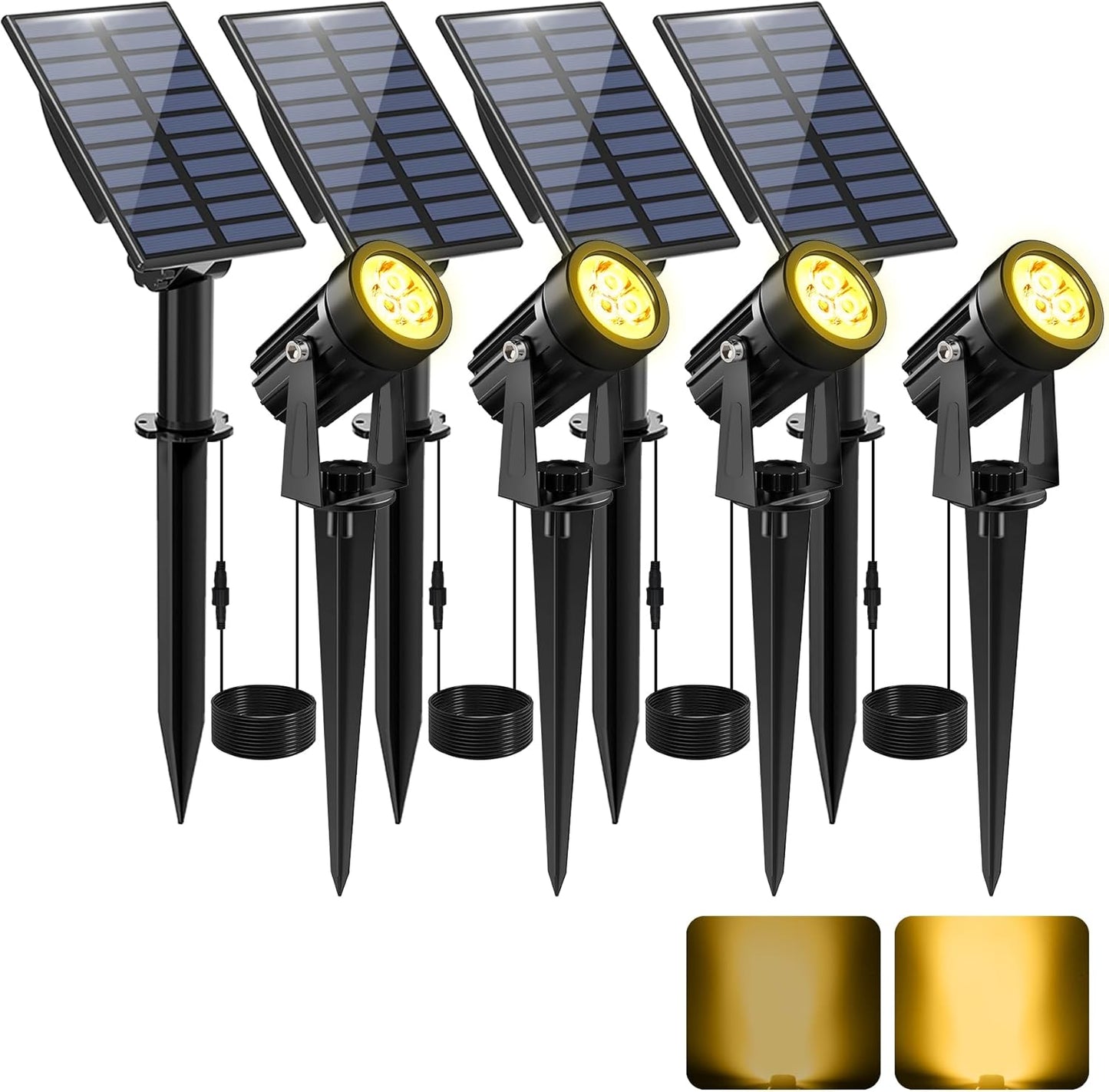 Solar Spot Lights Outdoor for Garden Yard Driveway Pool 4 Pack
