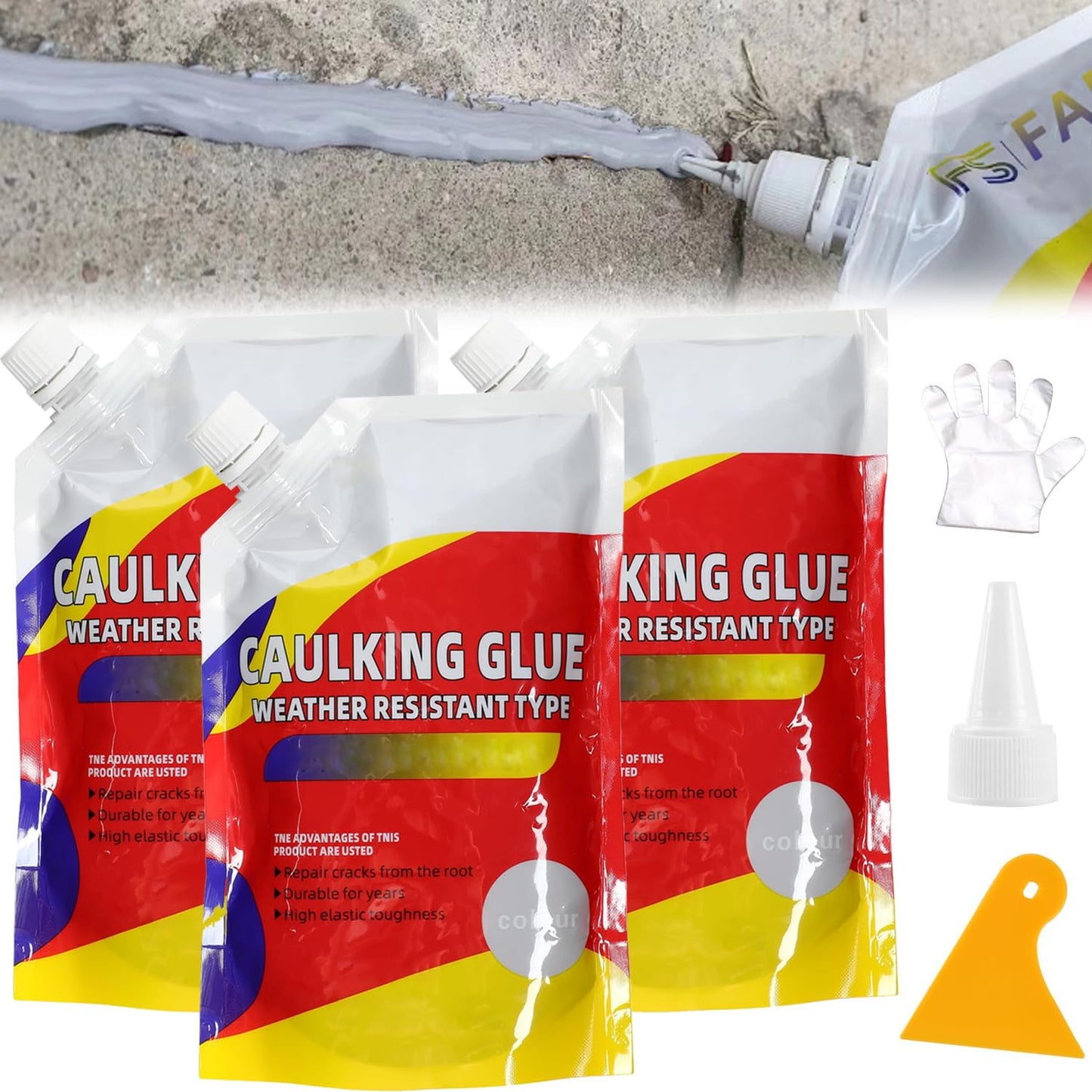 3 Pcs Concrete Crack Waterproof Repair Sealant for Strong Bonding