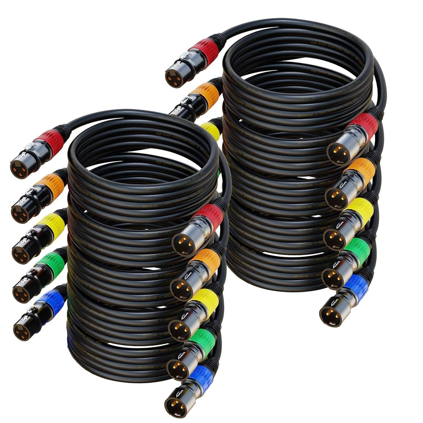 XLR Cables 50FT 10Packs for Microphones and Stage Lighting