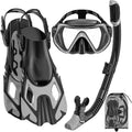 Snorkeling Gear for Adults with Adjustable Fins 8-11 - Travel Kit