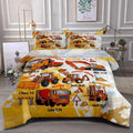 Kids Construction Vehicles Truck Comforter Queen - Vibrant Cartoon