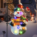 Lighted Christmas Garden Flag 28x40 - Solar LED Double-Sided Holiday