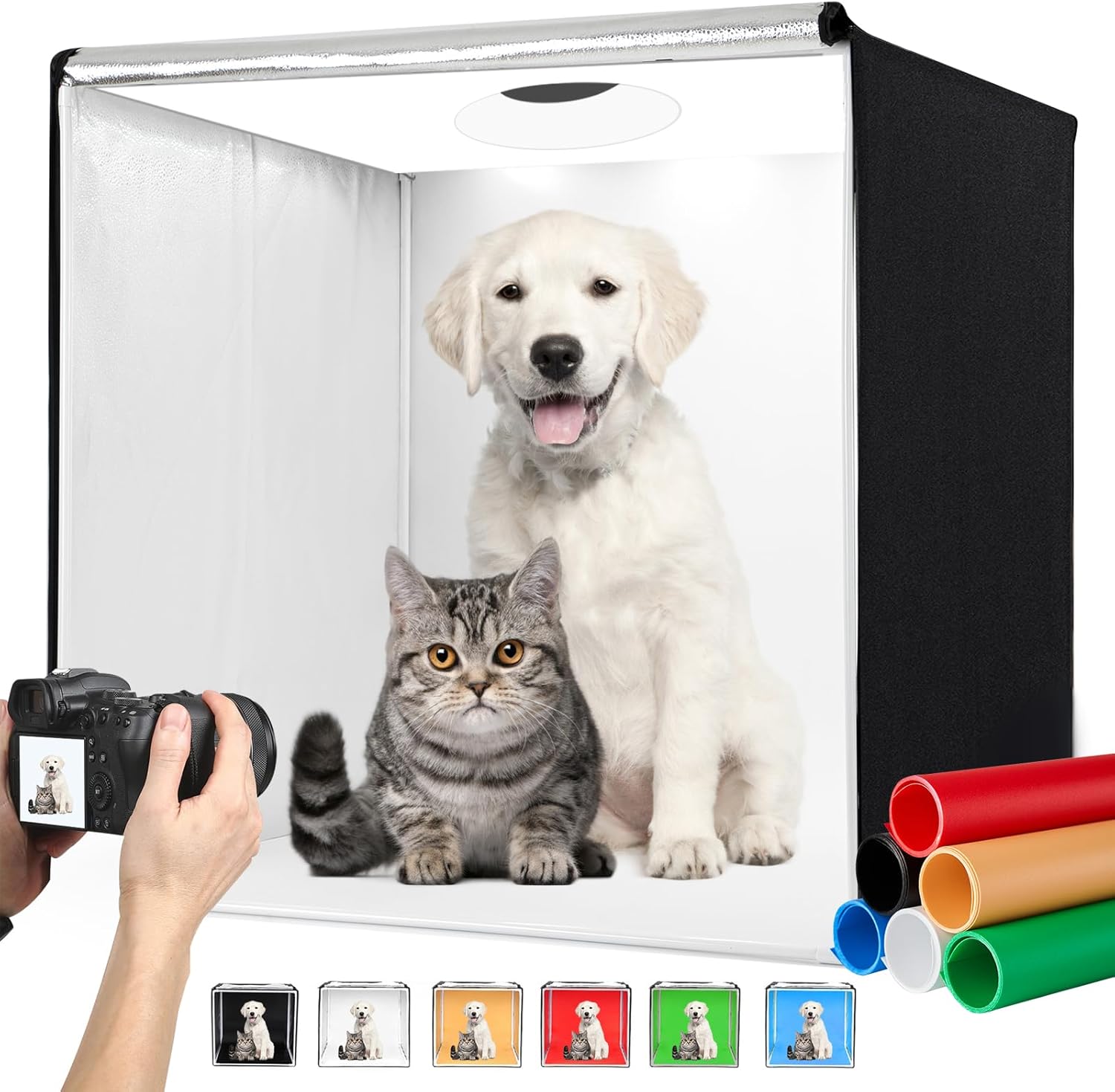 Photo Studio Light Box 32x32 with 100 LED and 6 Backdrops